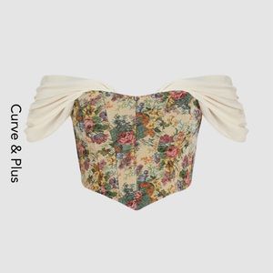 Floral off shoulder corset top